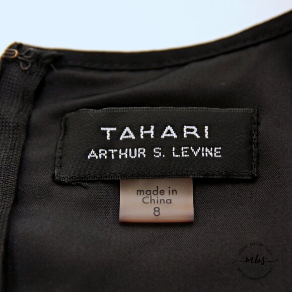 Tahari ASL Ruched Neck Waist Tie High Low Sleeveless Midi Dress - Picture 11 of 12